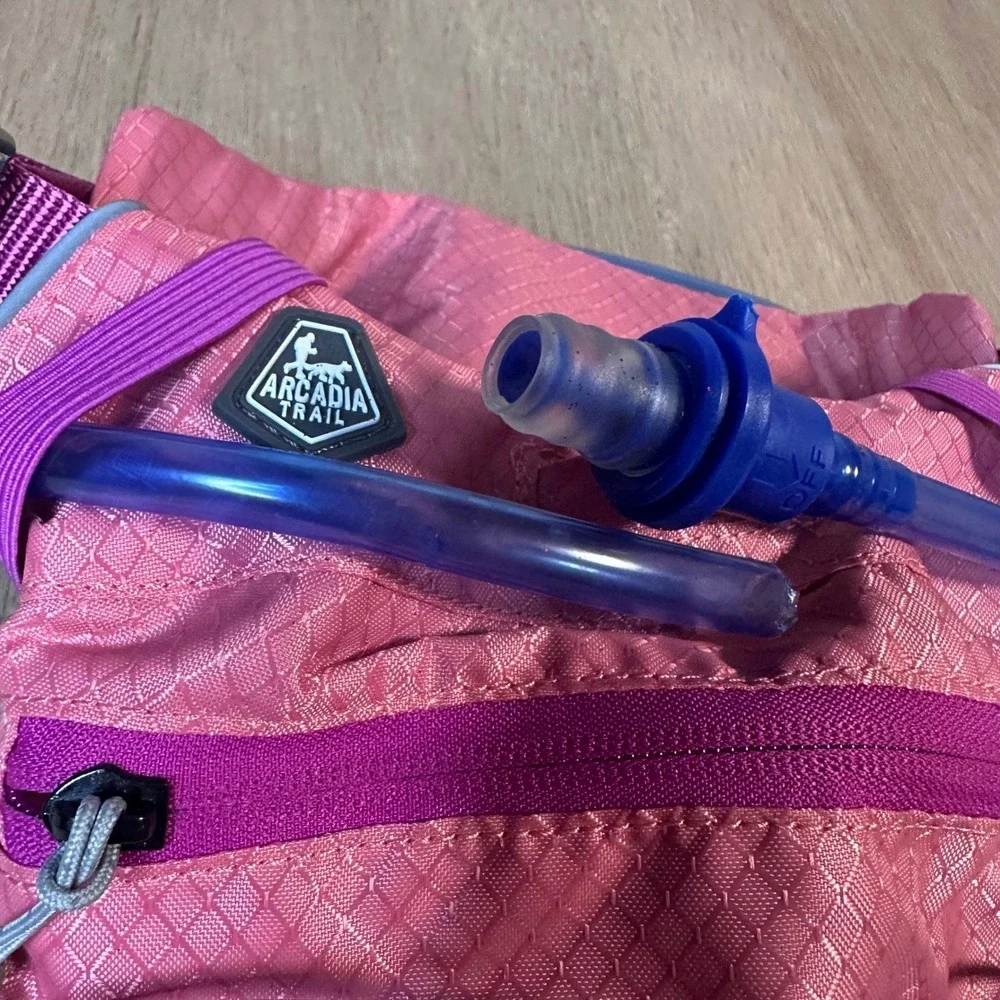 Arcadia Trail Pink Dog Hydration Pack Harness Water Bladder Vest Large Hiking
